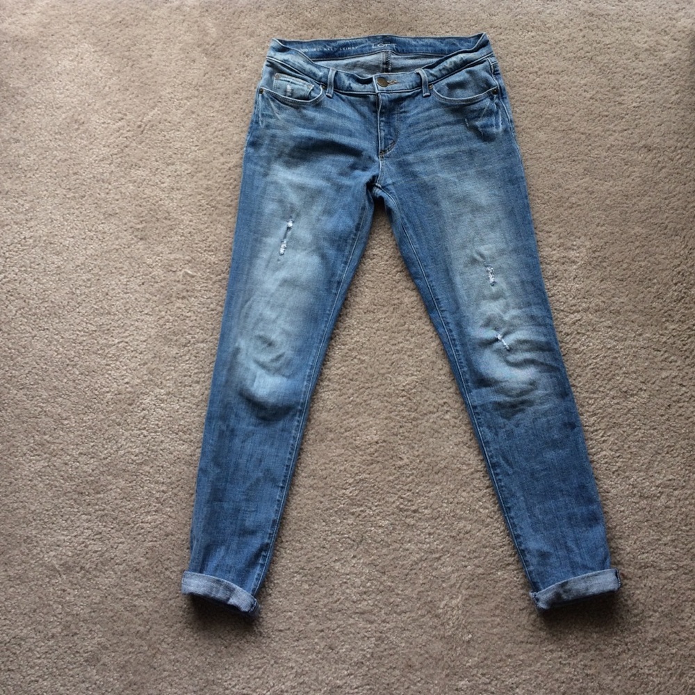 LOFT Distressed Boyfriend Jeans