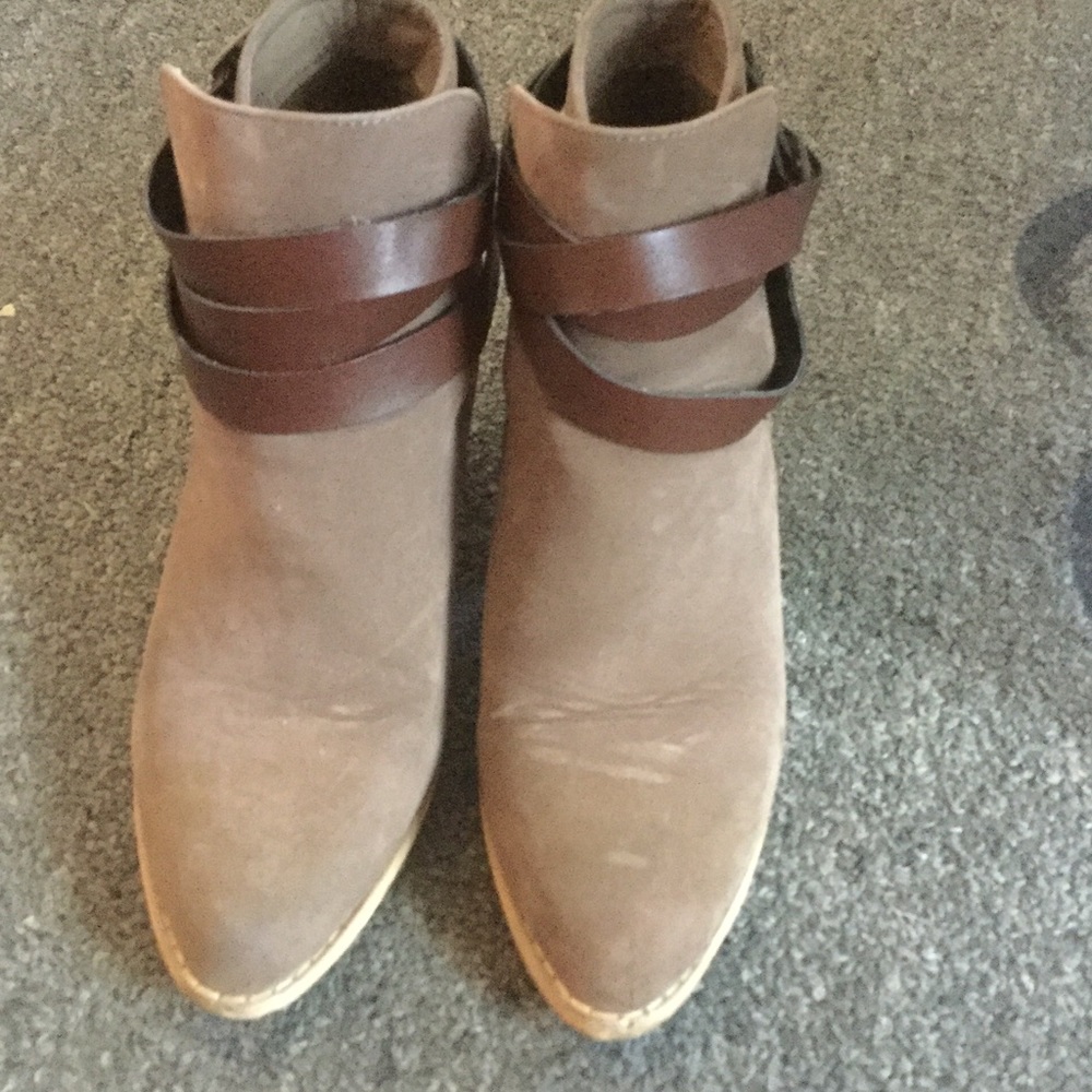 Brown high heel boots
