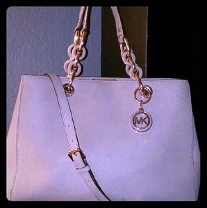 Michael Kors Cynthia Satchel Blushing Rose Gold