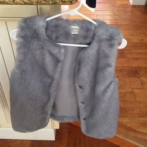 Beautiful blue gray cozy vest with snaps