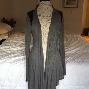 Philosophy grey and leather thin cardigan
