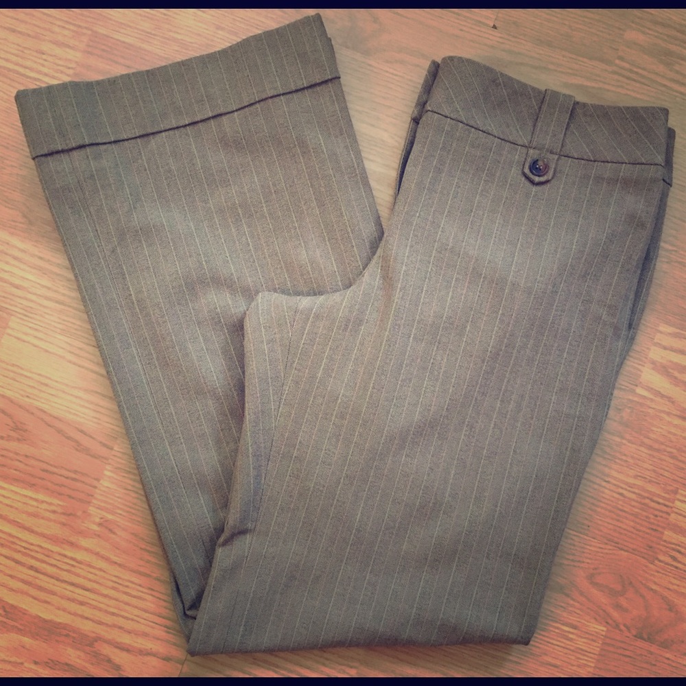 Loft pin striped tan dress pants