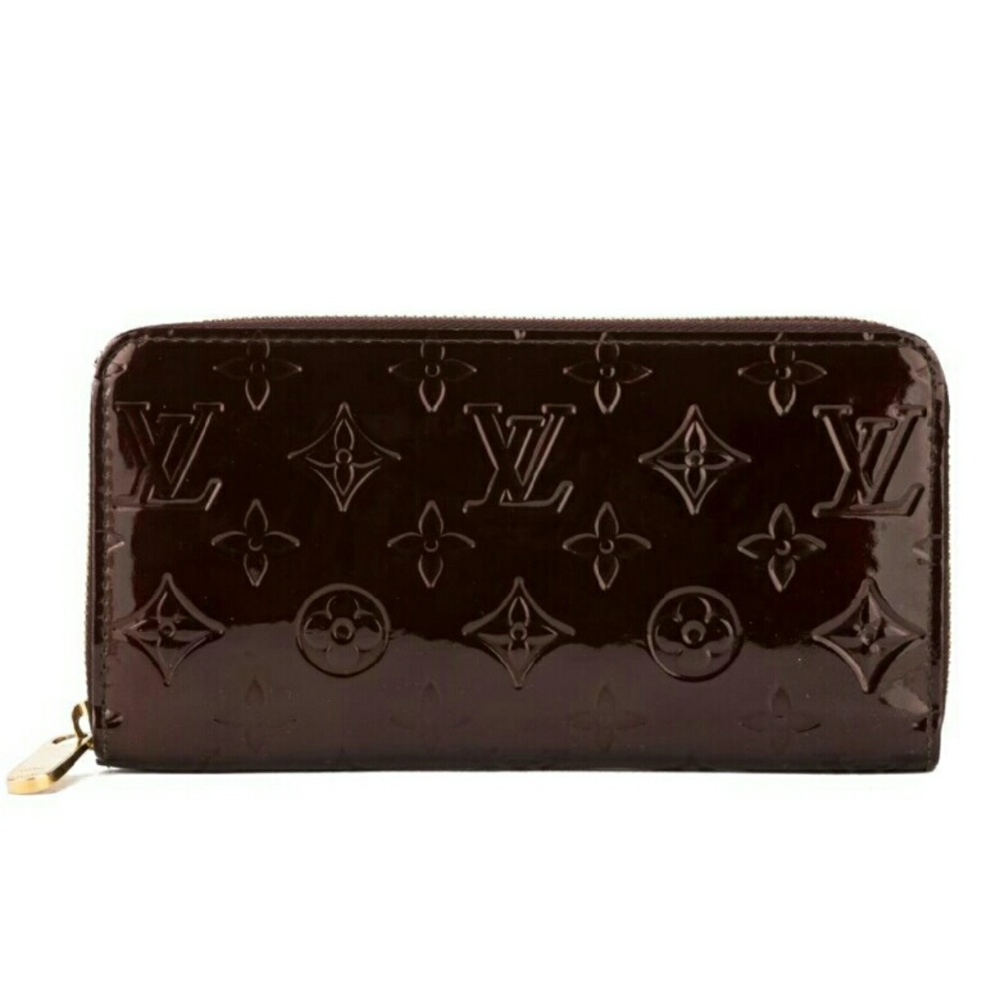 Monogram Vernis Leather Zippy Wallet in Amarante