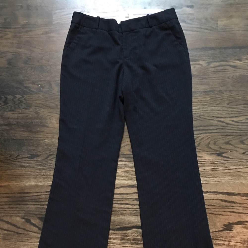 Banana Republic Martin Fit pants in navy pinstripe