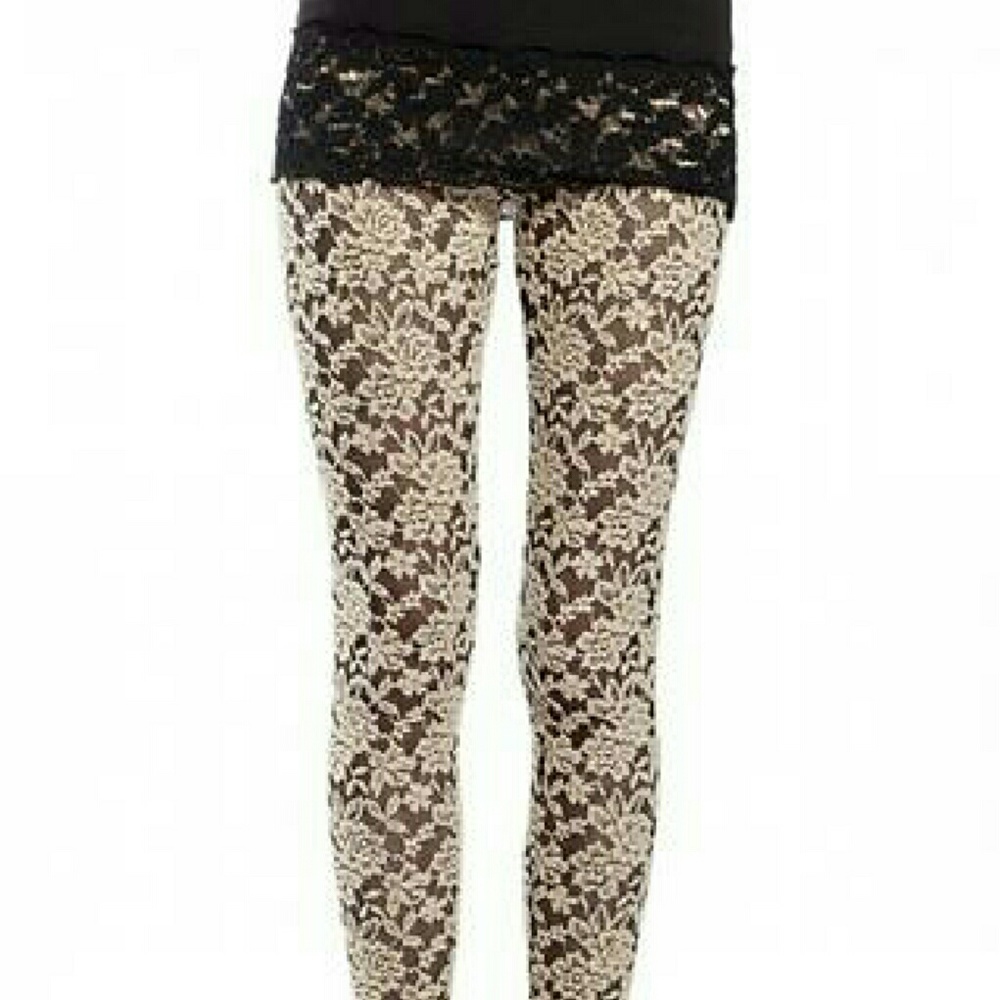 A'reve Flower Lace Leggings Womens Fashion
