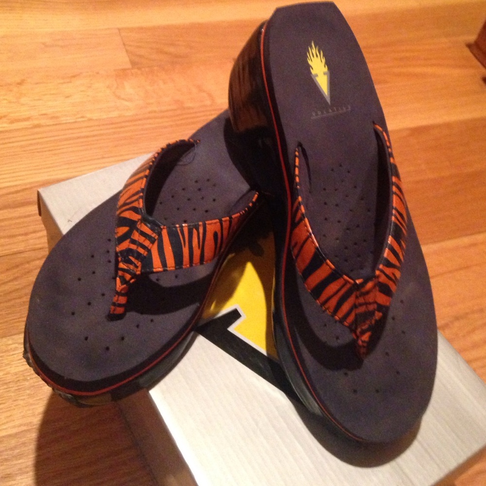Orange and Blue tiger striped Sandals