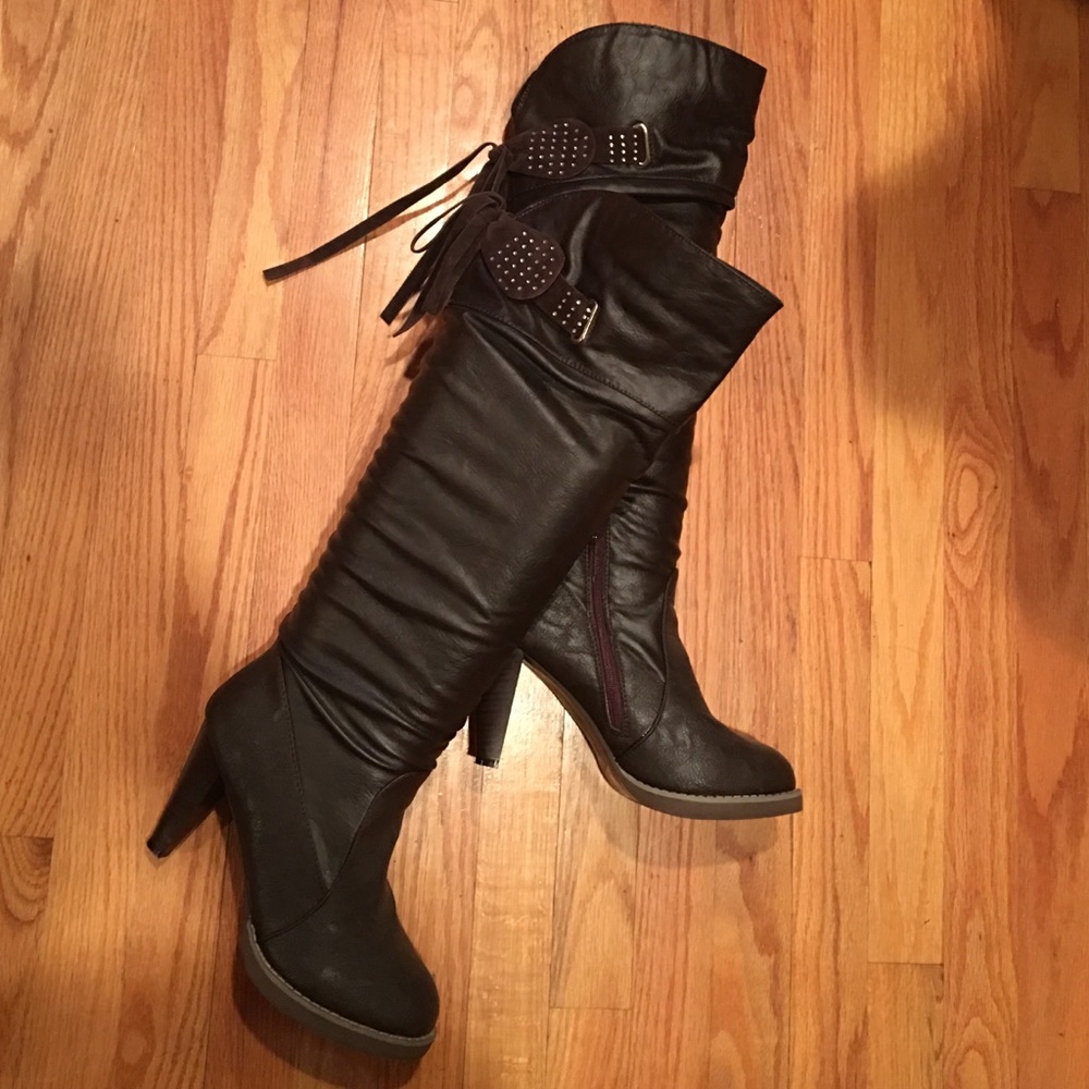 Tall high heeled boots