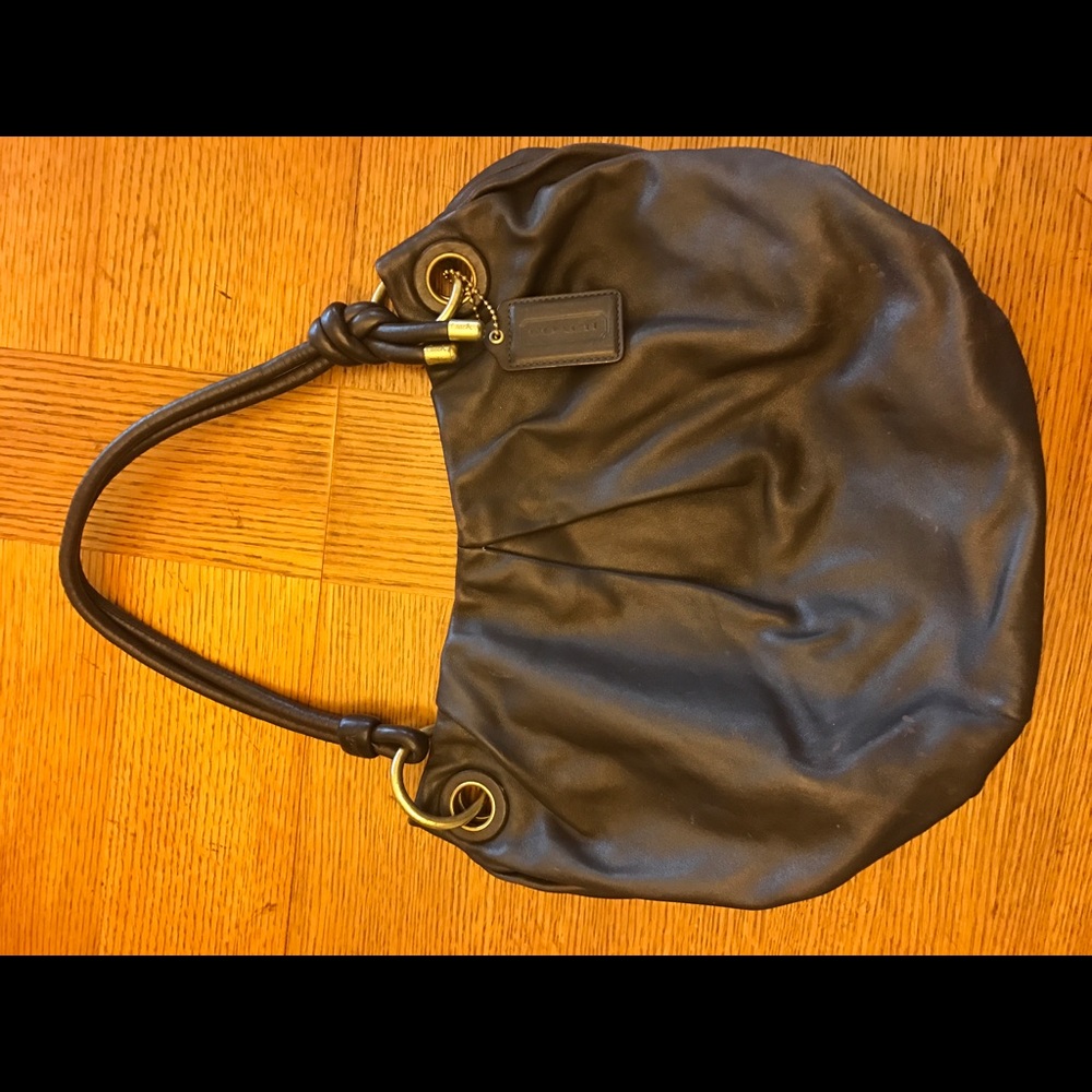 Authentic Coach "Hobo" brown leather shoulder bag