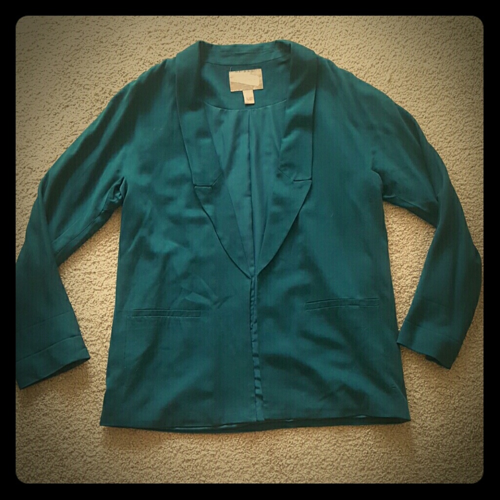 Dark turquoise oversized blazer