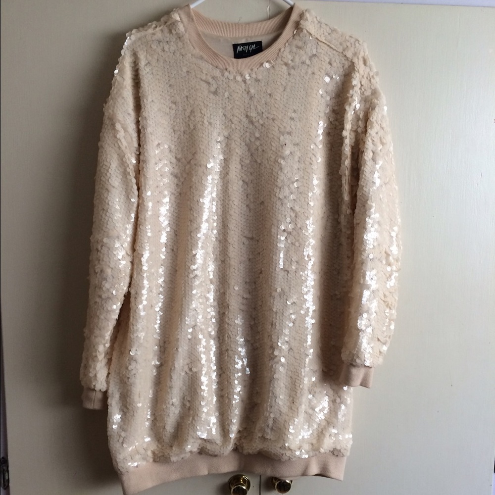 Nasty Gal Soft Sequin oversized sweater