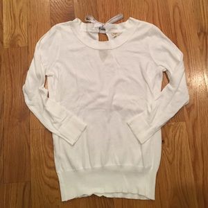 JCrew white 3/4 sleeve sweater