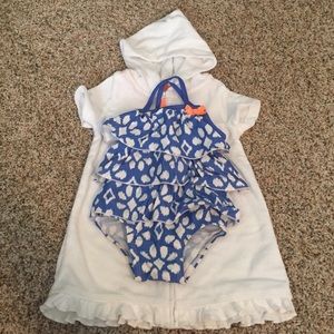 Little Girls Swimsuit and Coverup Set ☀️