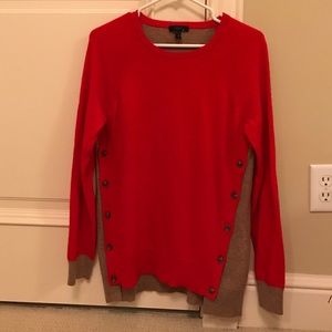J. Crew side-button sweater in colorblock