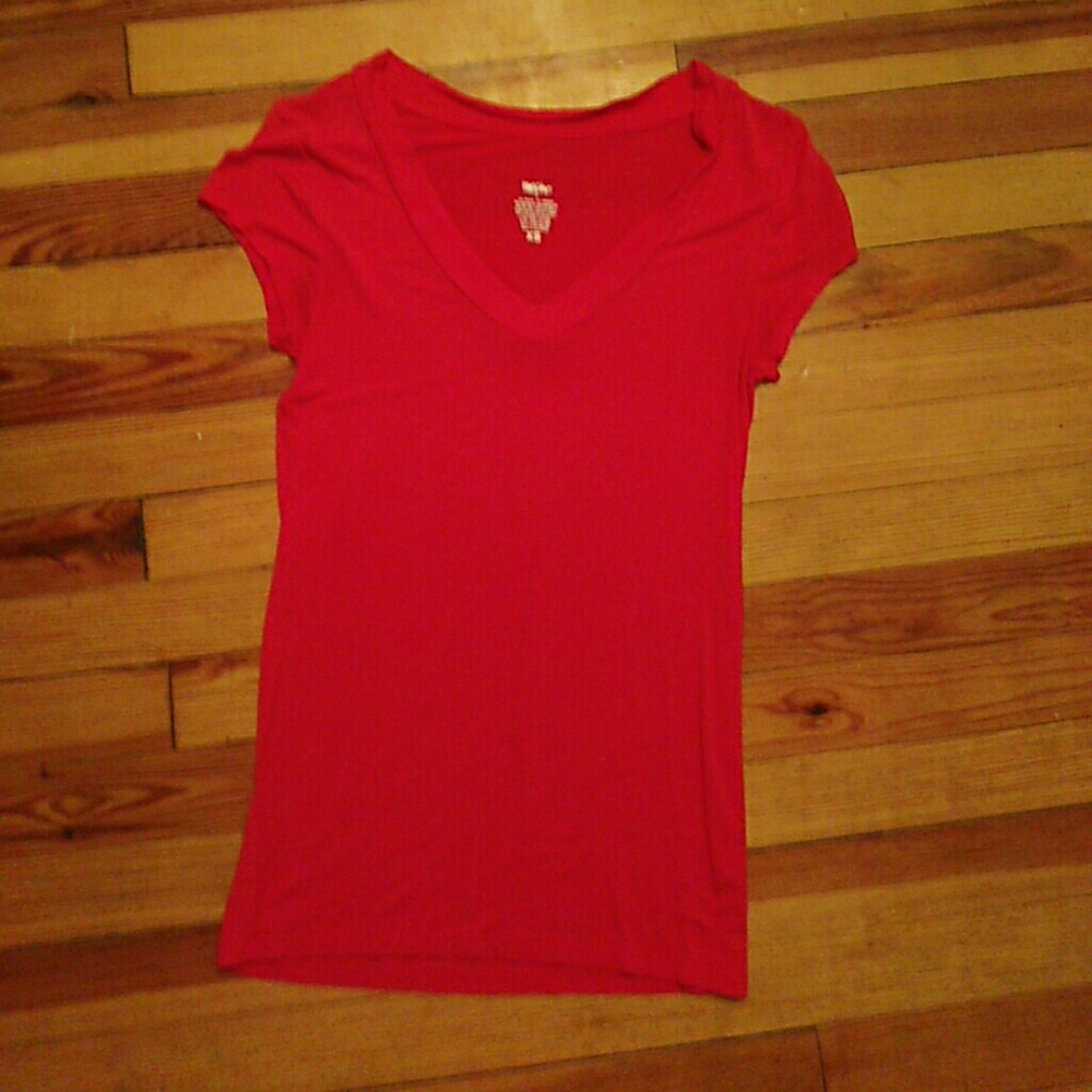 Red V Neck Tee
