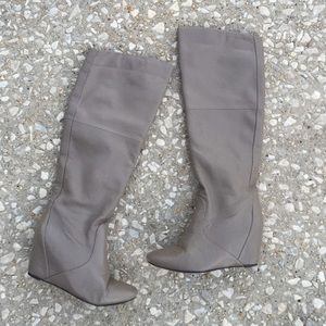 Report Leather Knee Hidden Wedge Boots Sz 6.5