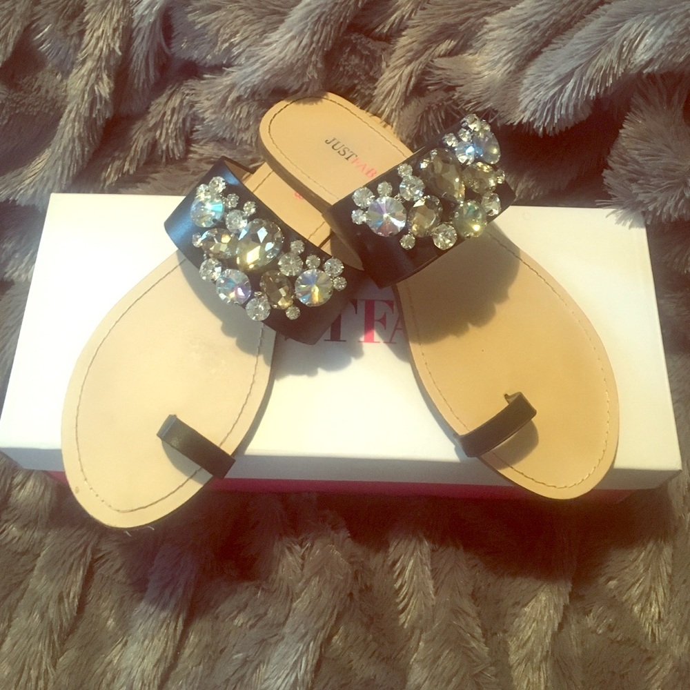 Black jewelled sandal