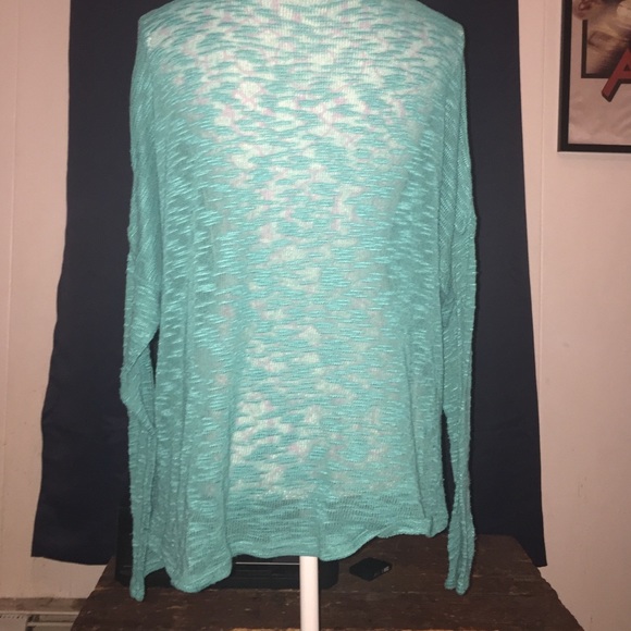 Sheer green long sleeve sweater - Picture 2 of 3