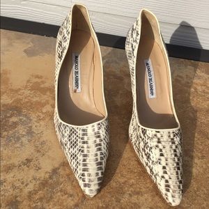 Manolo Blahnik snakeskin pumps