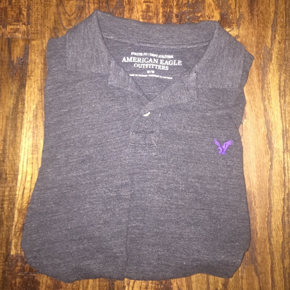 American Eagle Charcoal Gray Polo