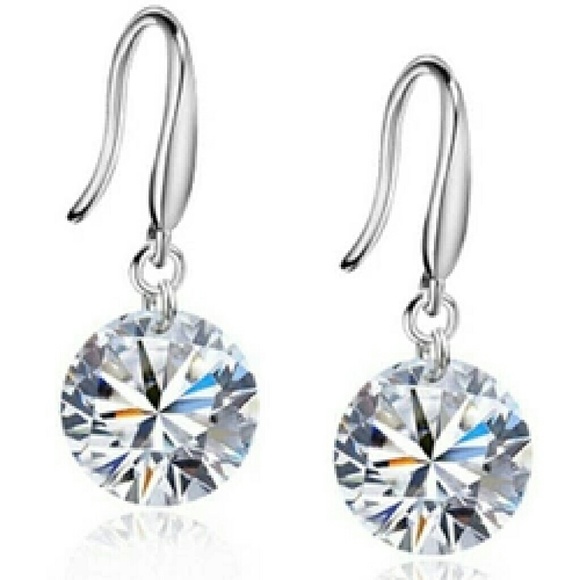 Elegant dangling CZ earrings - Picture 3 of 4