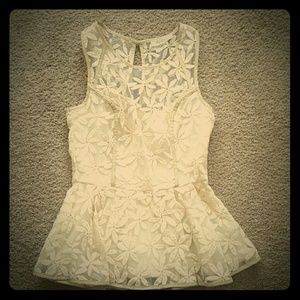 Peplum offwhite dress top