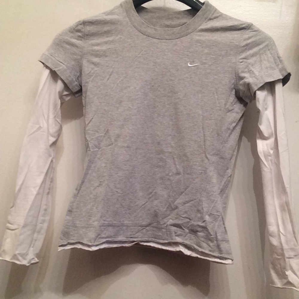 Grey and white Nike long sleeve