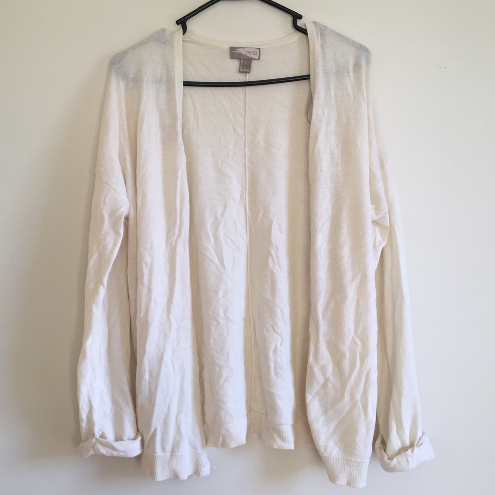 Cream Forever 21 Long Sleeve Cardigan