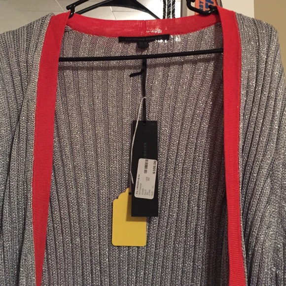 Beautiful silver and salmon cardigan. Size XL - Picture 2 of 2