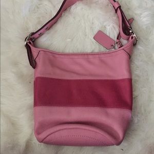 Pink coach bucket bag