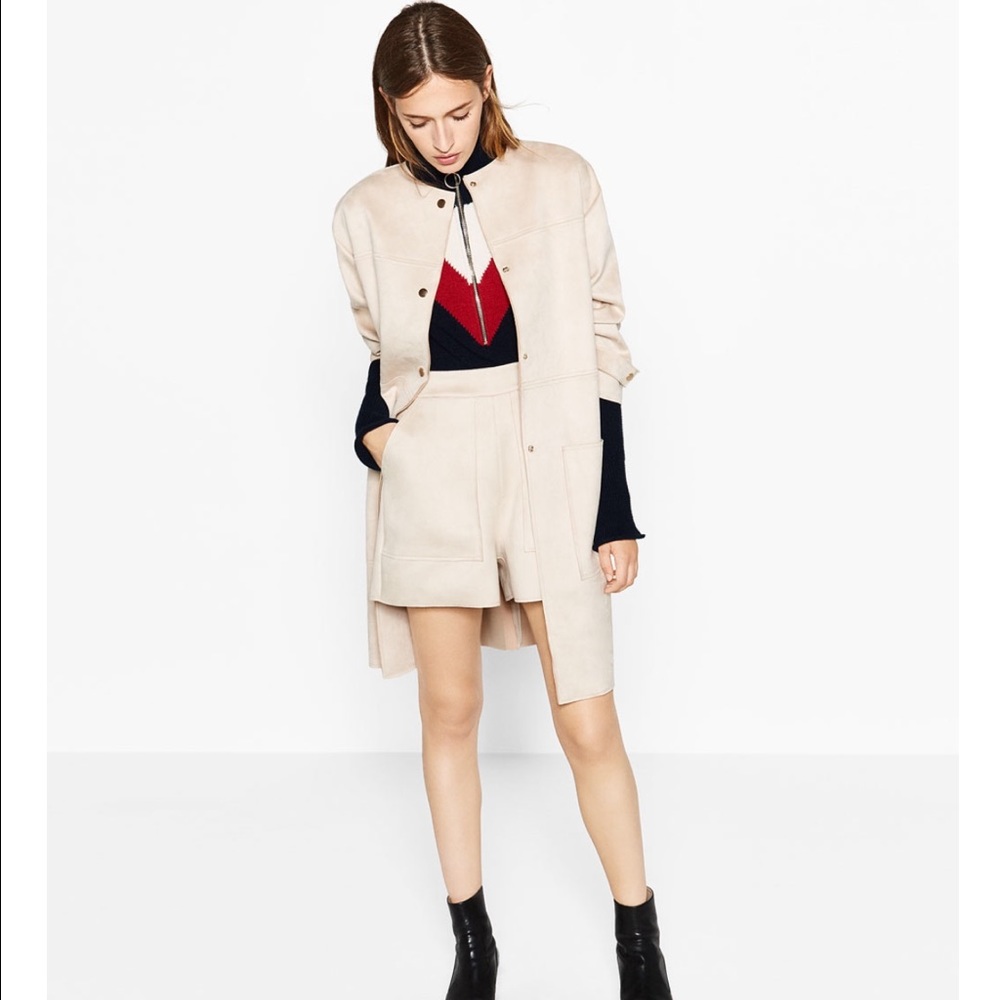 Zara faux suede jacket coat