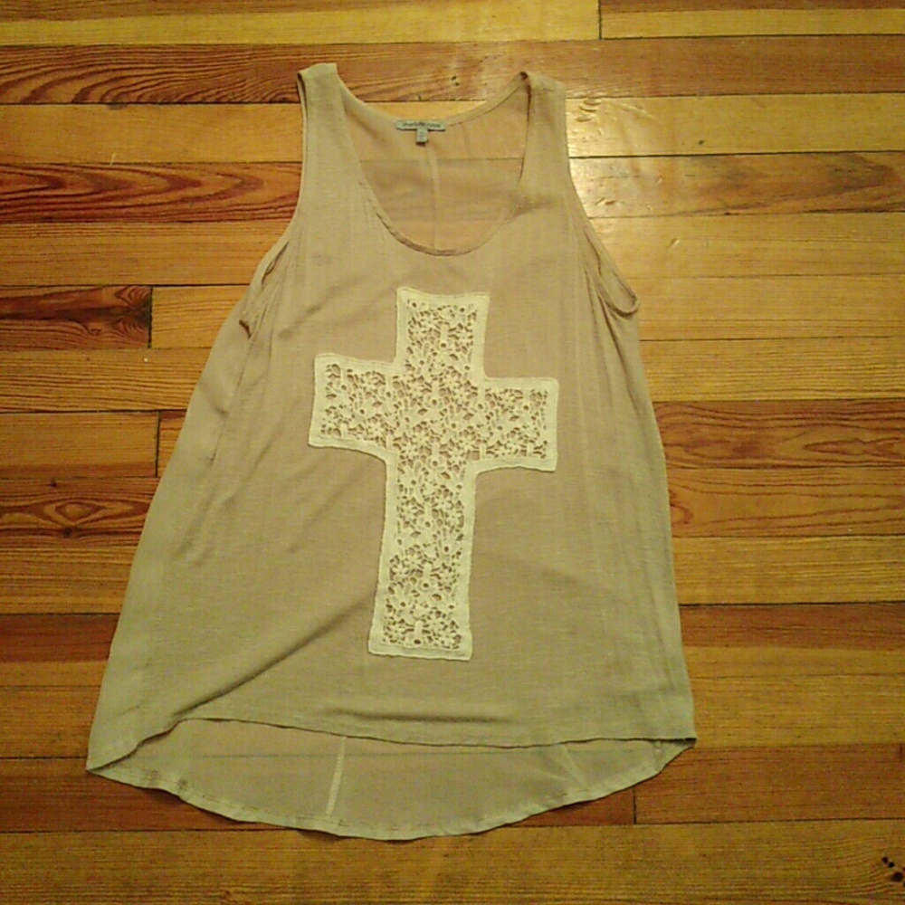 Lace Cross Tank Top | Charlotte Russe