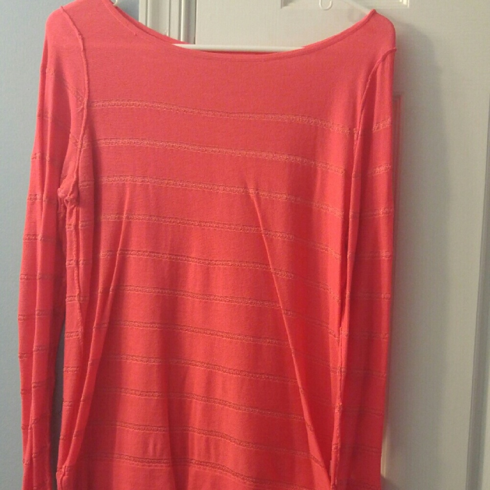 Loft salmon colored long sleeve thin sweater