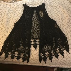 Black woven top