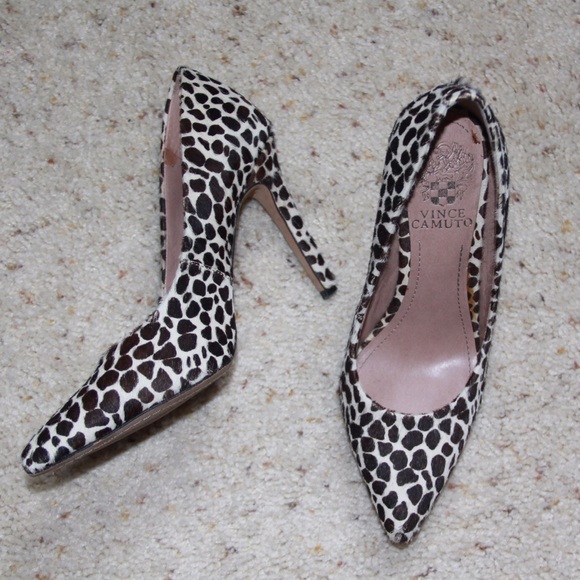 Vince Camuto Shoes - Vince Camuto Calf Hair Pumps White and Black 6.5