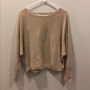 BCBG tan boxy sweater