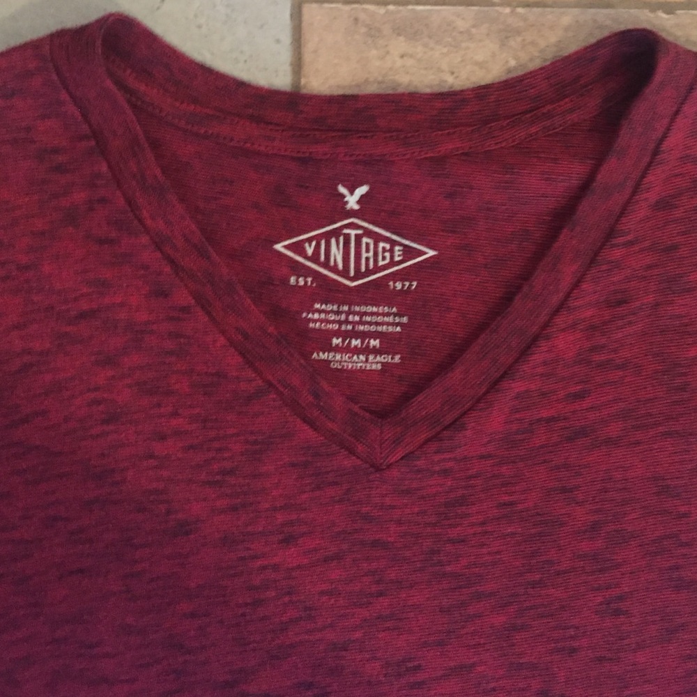 American Eagle Red/Black V-Neck
