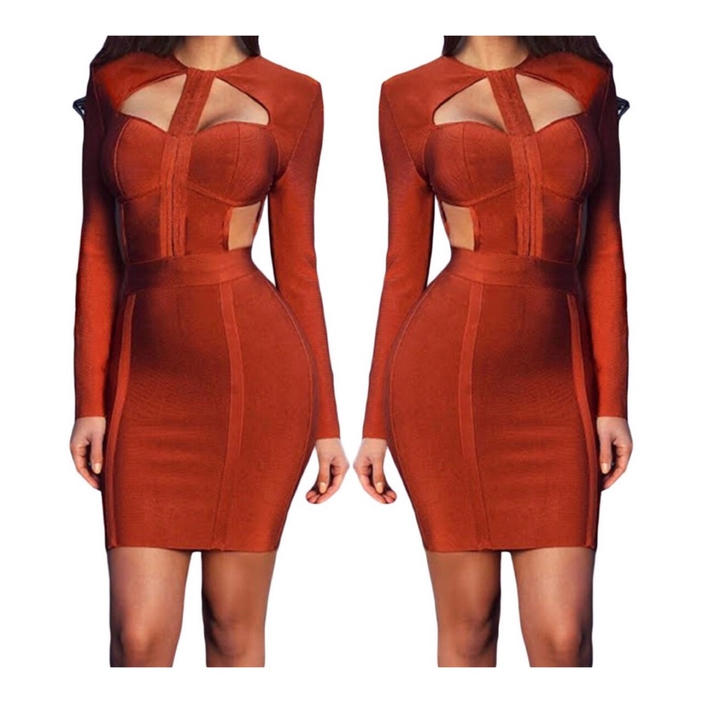 Rust Bandage Dress