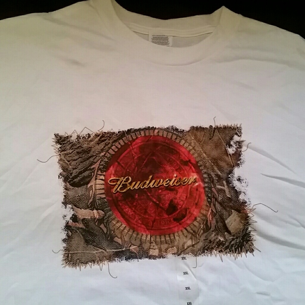 Men's new with tag white Budweiser t-shirt
