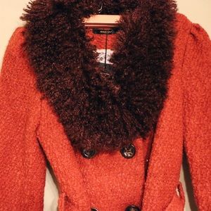 Radzoli Orange Coat with Faux Fur!