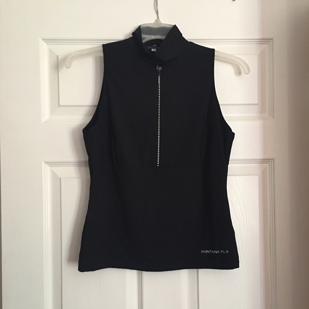 NWOT black Claude Montana Blu Sleeveless top