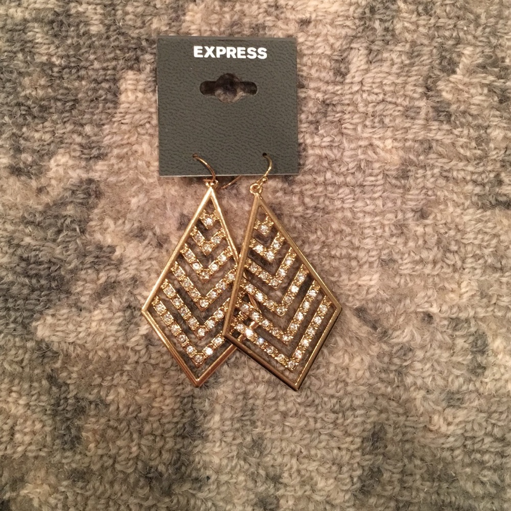 Gold and crystal earrings