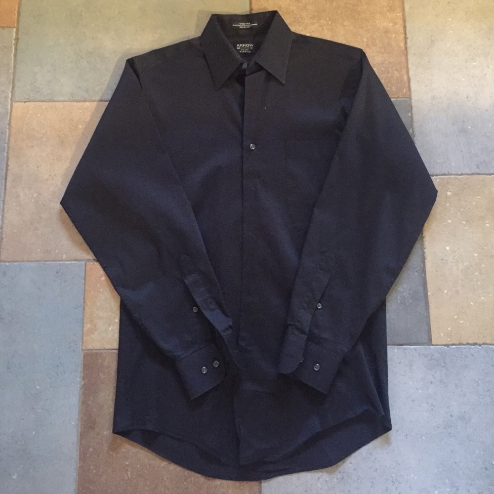 Arrow Black Long Sleeve Button-Up