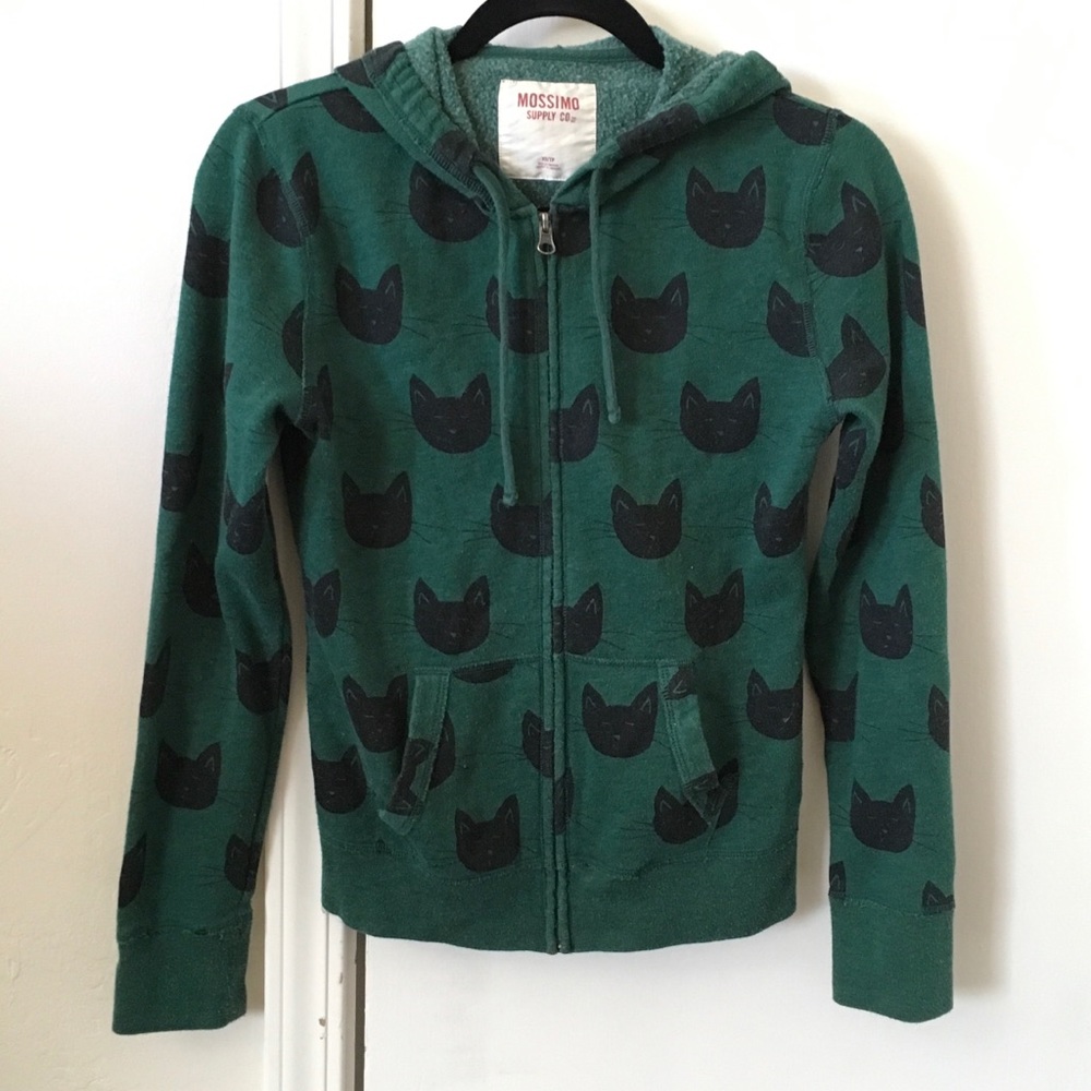 Green cat hoodie