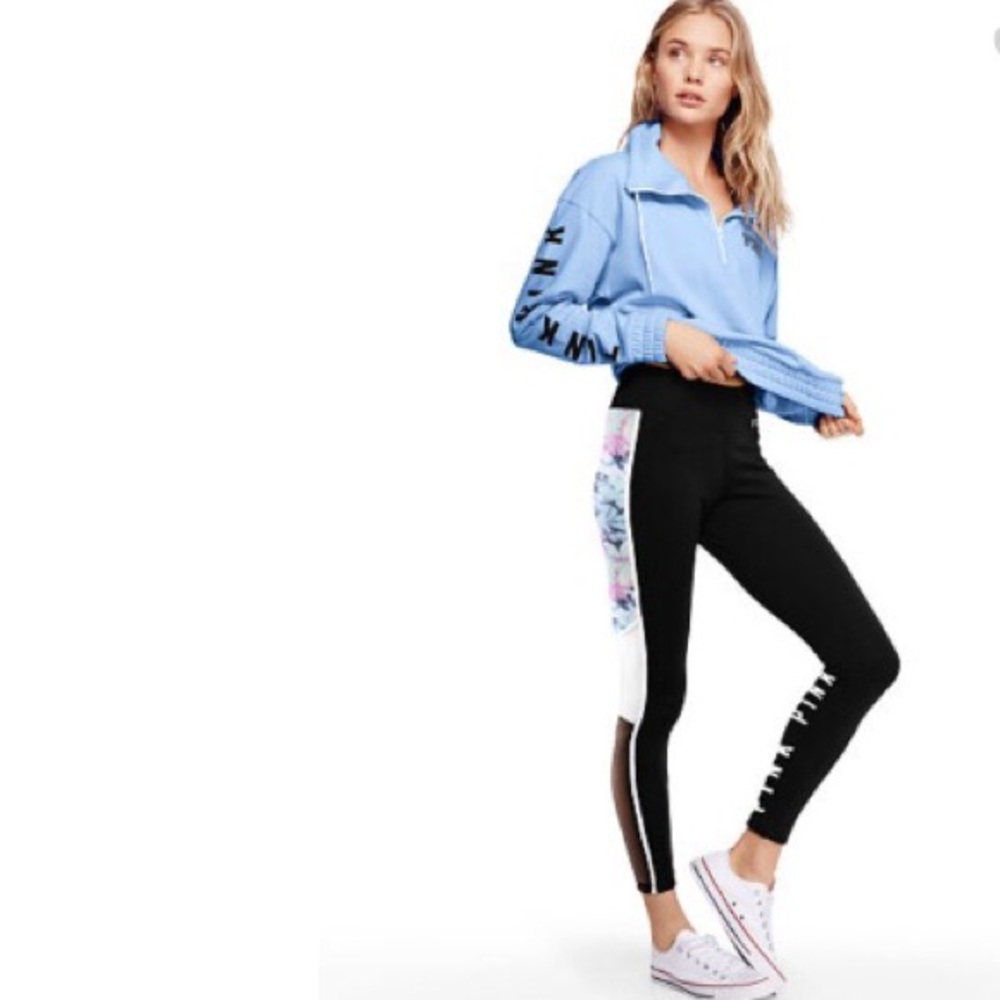 PINK Ultimate Leggings Marble Stripe with Mesh LG - Picture 4 of 4