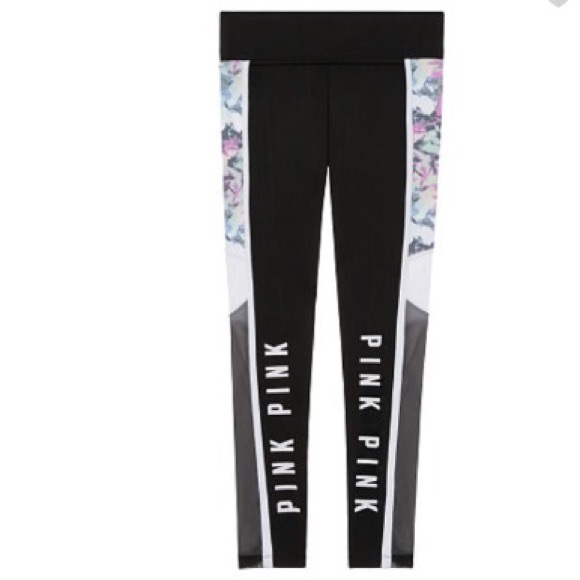 PINK Ultimate Leggings Marble Stripe with Mesh LG - Picture 2 of 4