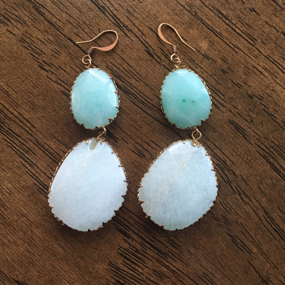 Two color jade earrings