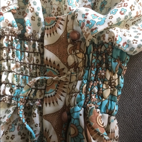 🇺🇸🎄 Turquoise/Brown BOHO Maxi Dress - Picture 7 of 8