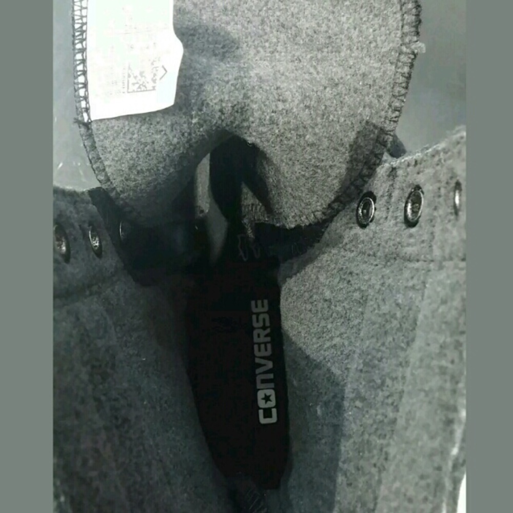NEW CONVERSE Black Rubber Moto Combat Rain Boot - Picture 3 of 6