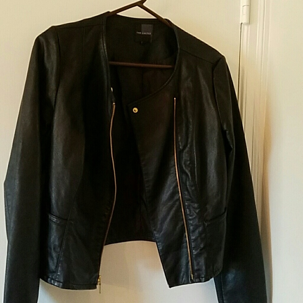 Black faux leather jacket