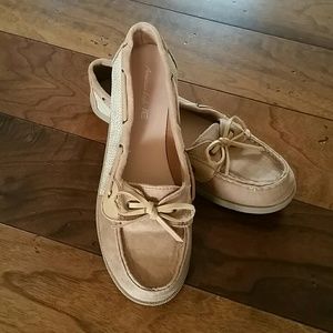 Tan boat shoes